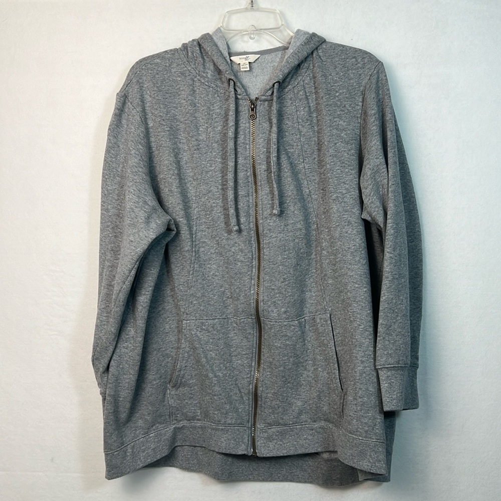 Terra & Sky PLUS Women's Hooded Jacket Gray SZ: 1X (16W-18W) Super Soft